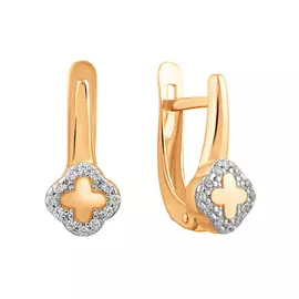 Серьги из красного золота с фианитами 21-1559-11-01