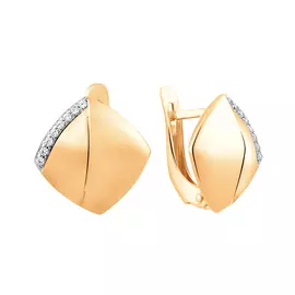 Серьги из красного золота с фианитами 21-1563-11-01