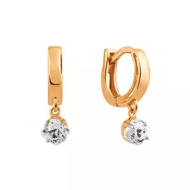 Серьги из красного золота с фианитами 21-1567-11-01