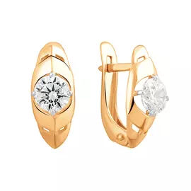 Серьги из красного золота с фианитами 21-1570-11-01