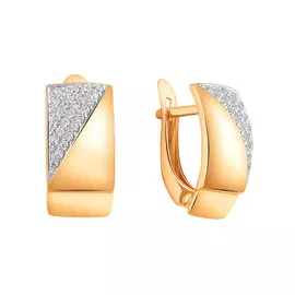 Серьги из красного золота с фианитами 21-1610-11-01