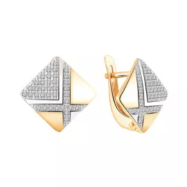 Серьги из красного золота с фианитами 21-1725-11-01