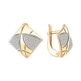 Серьги из красного золота с фианитами 21-1726-11-01