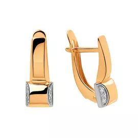 Серьги из красного золота с фианитами 21-1830-11-01