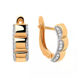 Серьги из красного золота с фианитами 21-1843-11-01