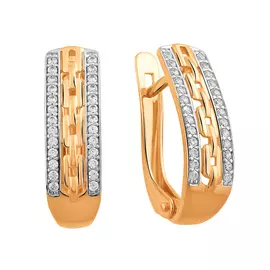 Серьги из красного золота с фианитами 21-1871-11-01