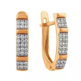Серьги из красного золота с фианитами 21-2040ш-11-01