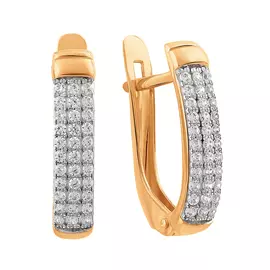 Серьги из красного золота с фианитами 21-2041ш-11-01