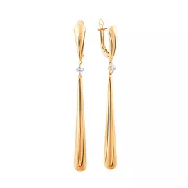 Серьги из красного золота с фианитами 25-0683-11-01