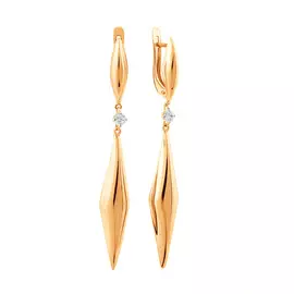 Серьги из красного золота с фианитами 25-0684-11-01