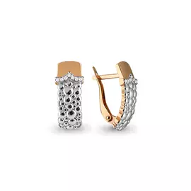 Серьги из красного золота с фианитами 45593А.1