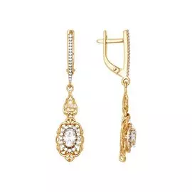 Серьги из красного золота с фианитами 81020126