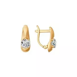 Серьги из красного золота с фианитами 81020220