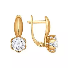 Серьги из красного золота с фианитами 81020256