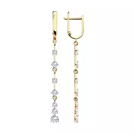 Серьги из красного золота с фианитами 81020457