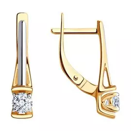 Серьги из красного золота с фианитами 81020505