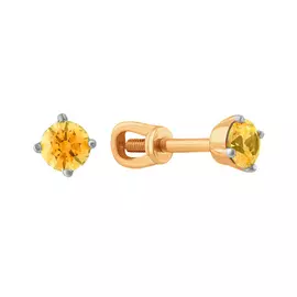 Серьги из красного золота с фианитами swarovski 21-1828-11-62