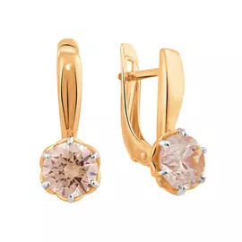 Серьги из красного золота с фианитами swarovski 21-1884-11-61