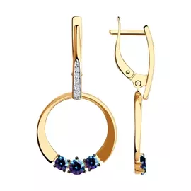 Серьги из красного золота с фианитами Swarovski 81020453