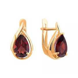 Серьги из красного золота с гранатами 21-1652-11-08