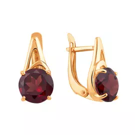 Серьги из красного золота с гранатами 21-1653-11-08