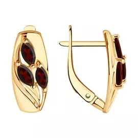 Серьги из красного золота с гранатами 37727491