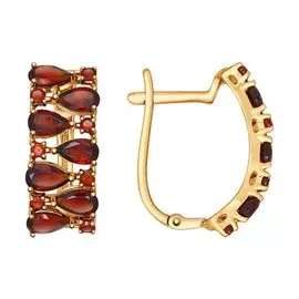 Серьги из красного золота с гранатами 724551