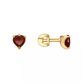 Серьги из красного золота с гранатами 725249