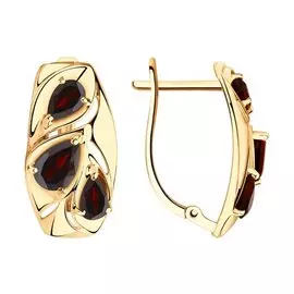 Серьги из красного золота с гранатами 726017