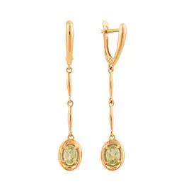 Серьги из красного золота с хризолитами с1116V63