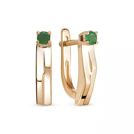 Серьги из красного золота с изумрудами 21076-150-11-00