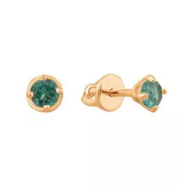 Серьги из красного золота с изумрудами 21-9336-11-04