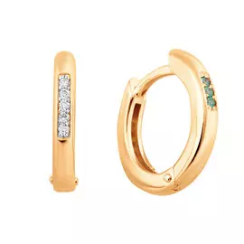 Серьги из красного золота с изумрудами и бриллиантами 21-9070-11-04