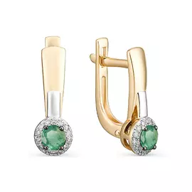 Серьги из красного золота с изумрудами и бриллиантами 23086-101