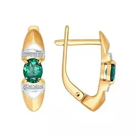 Серьги из красного золота с изумрудами и бриллиантами 3020421 №18 19