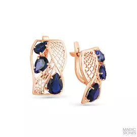 Серьги из красного золота с корундами сапфирами 02-2-272-1500-010