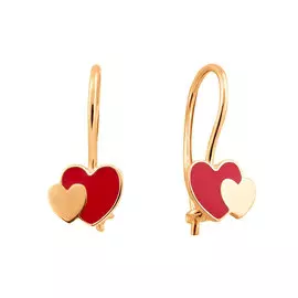 Серьги из красного золота с красной эмалью 20-1217-11-81