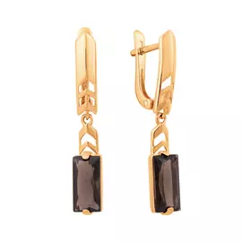 Серьги из красного золота с раух-топазами с1111V58