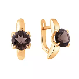 Серьги из красного золота с раухтопазами 21-1550-11-09
