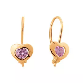 Серьги из красного золота с розовыми фианитами 21-1041-11-61