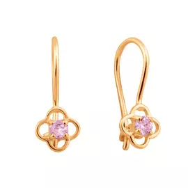 Серьги из красного золота с розовыми фианитами 21-1124-11-61
