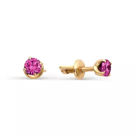 Серьги из красного золота с рубинами 21149-103