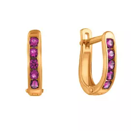 Серьги из красного золота с рубинами 21-0197-11-64