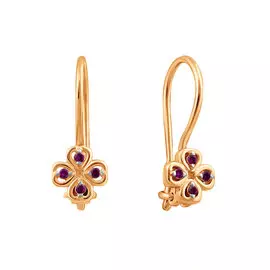 Серьги из красного золота с рубинами 21-1114-11-63