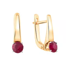 Серьги из красного золота с рубинами 21-9450-11-05