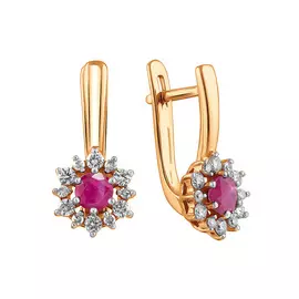 Серьги из красного золота с рубинами 21-9524-11-05
