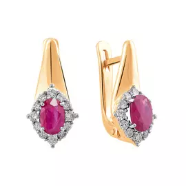 Серьги из красного золота с рубинами 21-9527-11-05