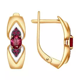 Серьги из красного золота с рубинами 4020380 №16 4
