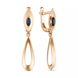 Серьги из красного золота с сапфирами 23404-102