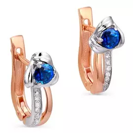 Серьги из красного золота с сапфирами, бриллиантами и и эмалью 12-0399-1100 №6-17